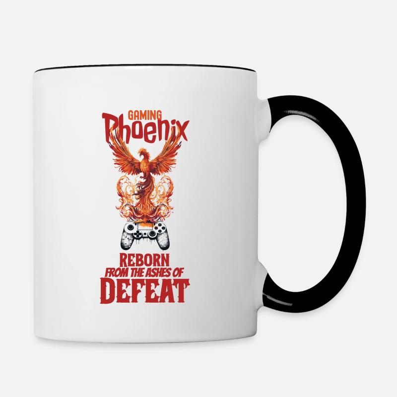 Phönix Gaming Feuer Controller Geschenk - Tasse zweifarbig - Weiß/Schwarz