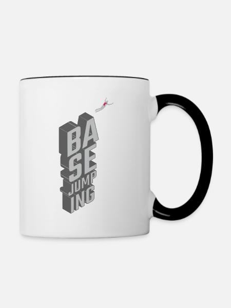 Basejumping - freier Fall - Tasse zweifarbig - Weiß/Schwarz