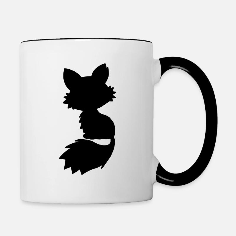 Fox Sillhouette / fox graphic - Contrasting Mug - white/black