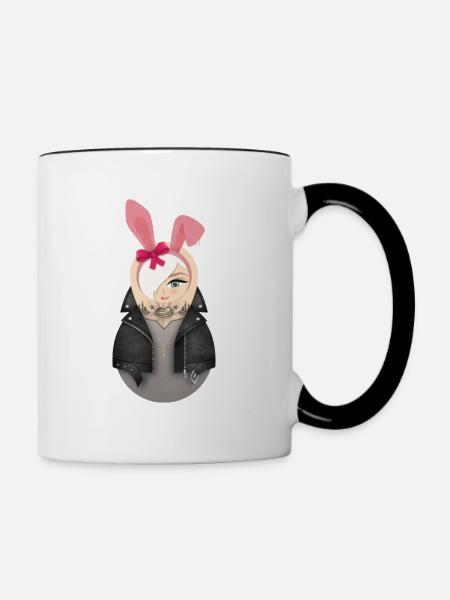 Matroschka Bonny - Tasse zweifarbig - Weiß/Schwarz