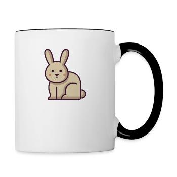süßer Hase - Tasse zweifarbig - Weiß/Schwarz - Rechts