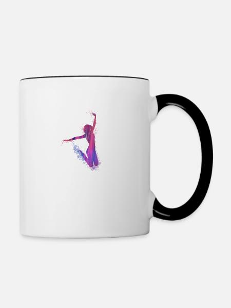 sprung,tanz,tänzerin,graffiti,pink,rosa - Tasse zweifarbig - Weiß/Schwarz