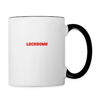 Meine Eltern haben den Lockdown Sinnvoll - Tasse zweifarbig - Weiß/Schwarz - Rechts