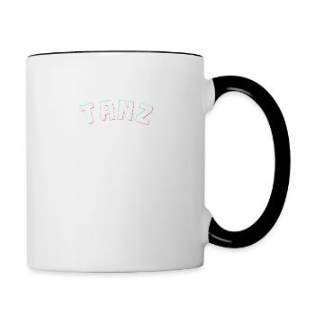 Tanz mal drüber nach - lustiges Shirt Freizeit - Tasse zweifarbig - Weiß/Schwarz - Rechts