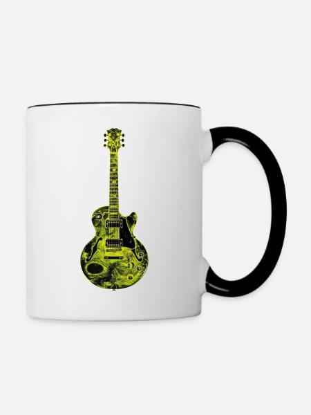 Gitarre - Tasse zweifarbig - Weiß/Schwarz