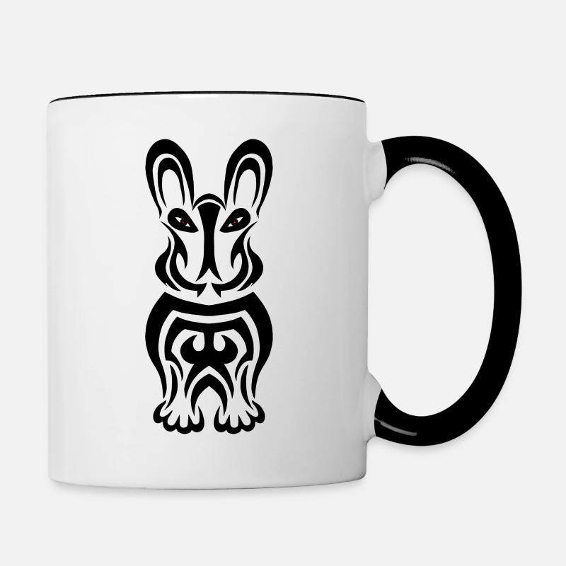 Rabbit - Contrasting Mug - white/black