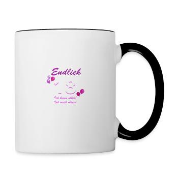 Endlich 18 Ich Kann Alles Ich Weiß Alles - Tasse zweifarbig - Weiß/Schwarz - Rechts