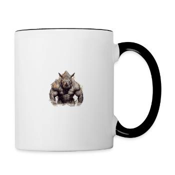 Muscles du rhinocéros - Mug contrasté - blanc/noir - Droite