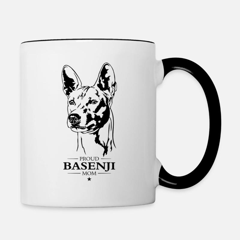 Basenji Maman Chien Chien Dire Wilsigns - Mug contrasté - blanc/noir
