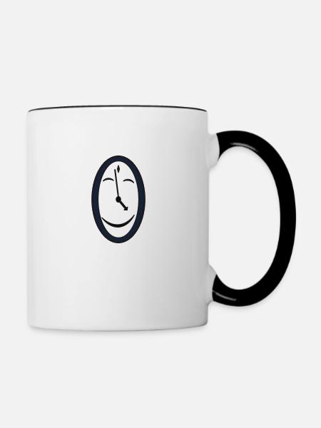 Uhr Zeit Clock Zeiger - Tasse zweifarbig - Weiß/Schwarz