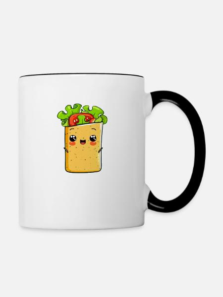 Lustiger Wrap Comic - Tasse zweifarbig - Weiß/Schwarz