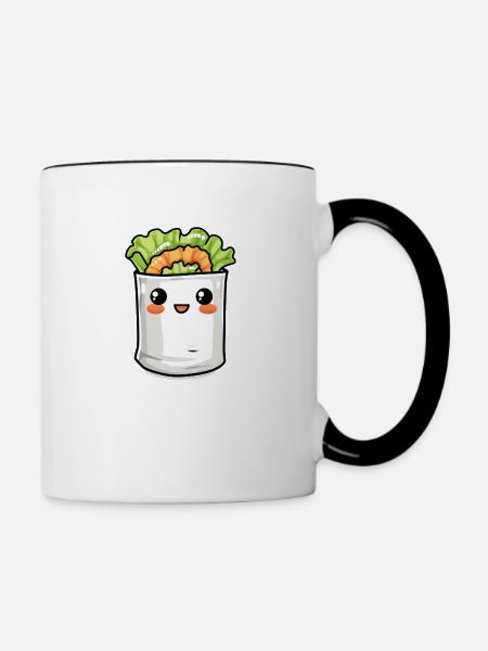 Lustiges Burrito Comic - Tasse zweifarbig - Weiß/Schwarz