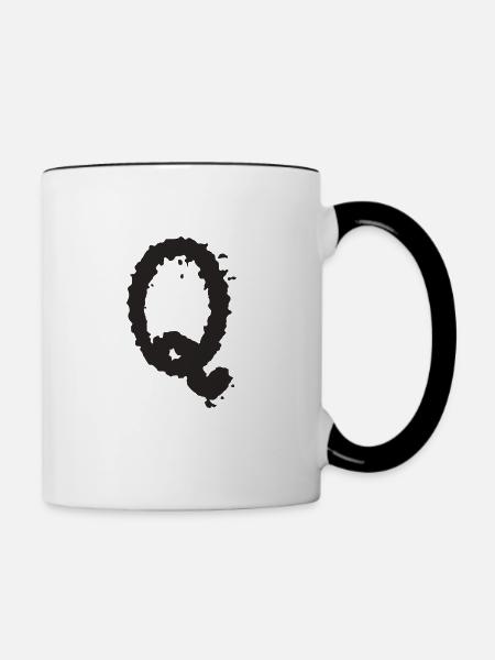Q - Tasse zweifarbig - Weiß/Schwarz