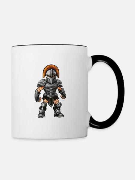 Spartaner Gladiator - Tasse zweifarbig - Weiß/Schwarz