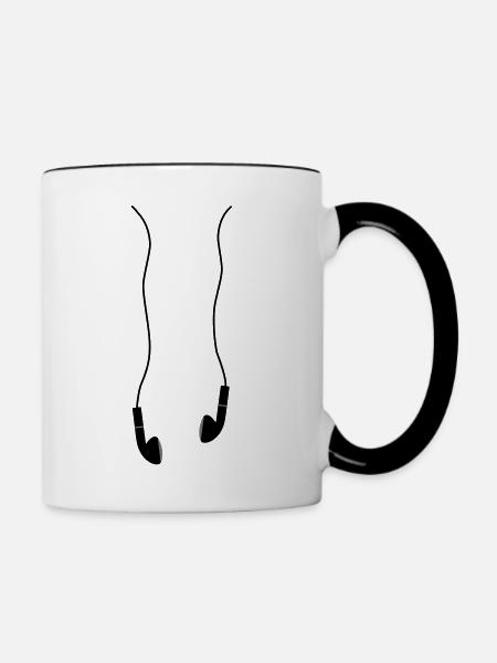 Ohrhörer - Tasse zweifarbig - Weiß/Schwarz
