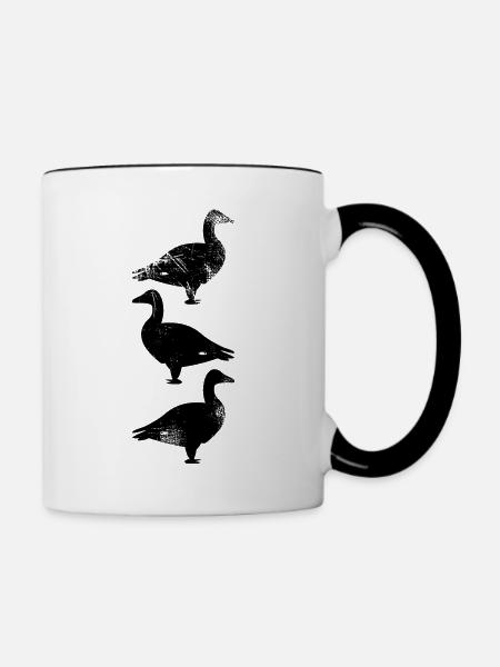 Ente Gans - Tasse zweifarbig - Weiß/Schwarz