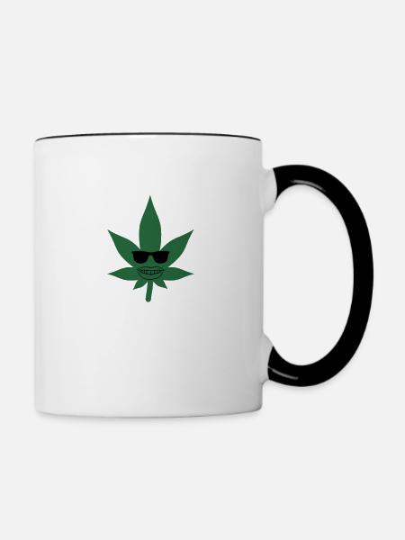 Hanfblatt - Tasse zweifarbig - Weiß/Schwarz
