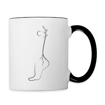 Light foot, Essenian animist drawing, black - Contrasting Mug - white/black - Right
