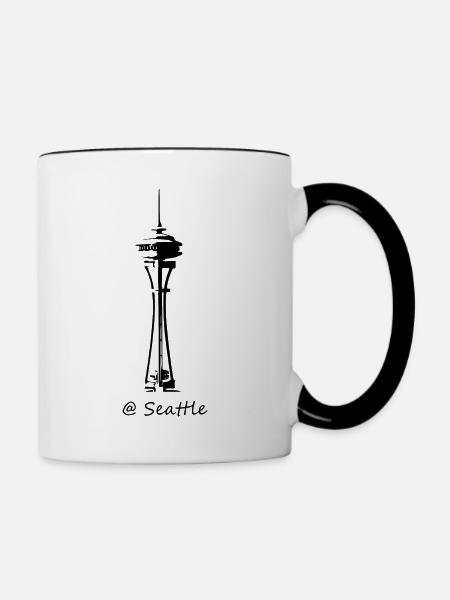 Seattle - Tasse zweifarbig - Weiß/Schwarz