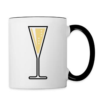 Sektglas (Sekt / Trichter / Zu / 2C) - Tasse zweifarbig - Weiß/Schwarz - Rechts