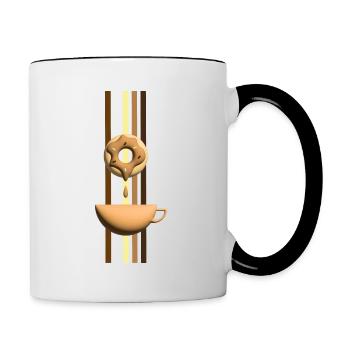 Jahreszeiten Kaffee mit Nougat Donut. - Tasse zweifarbig - Weiß/Schwarz - Rechts