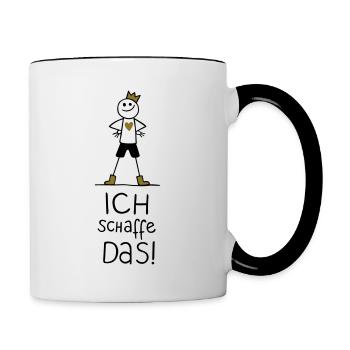 Ich schaffe das! (Junge) - Tasse zweifarbig - Weiß/Schwarz - Rechts