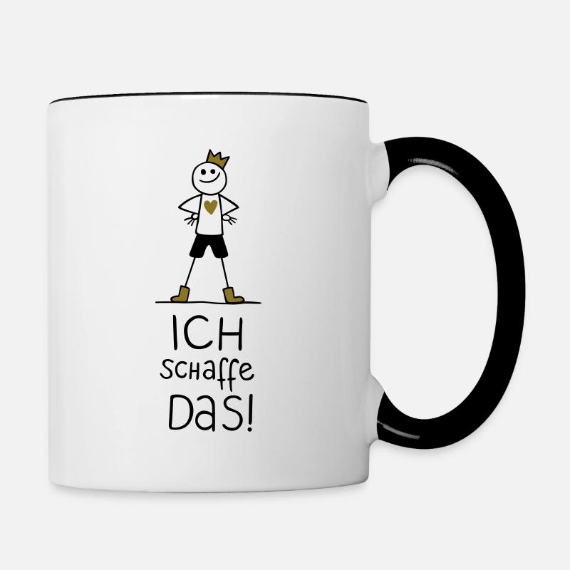 Ich schaffe das! (Junge) - Tasse zweifarbig - Weiß/Schwarz