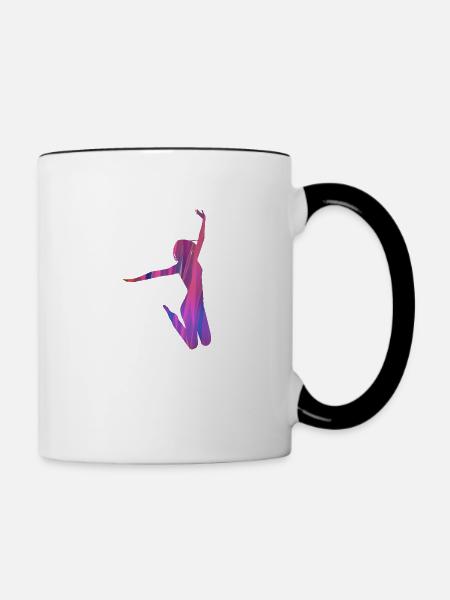 sprung,tan,tänzerin,graffiti,pink,rosa - Tasse zweifarbig - Weiß/Schwarz