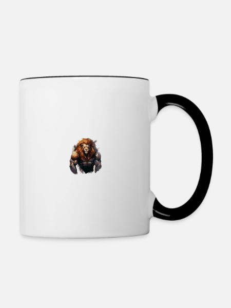 Löwe Muskeln - Tasse zweifarbig - Weiß/Schwarz