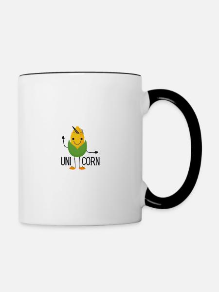 Uni-Corn - Tasse zweifarbig - Weiß/Schwarz