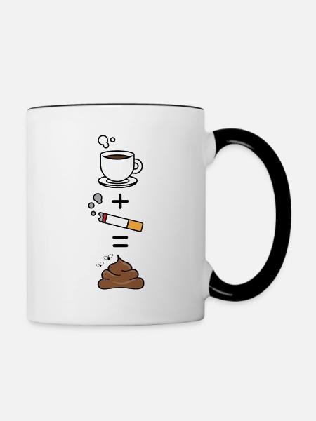 Kaffee Clope - Tasse zweifarbig - Weiß/Schwarz