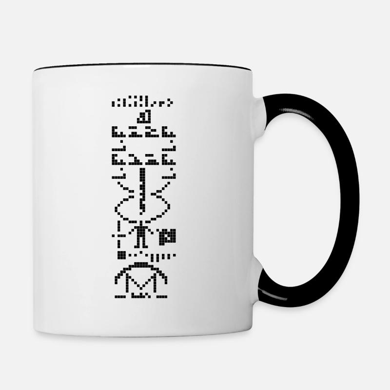 Message d'Arecibo 1974 Signal de la Terre à l'Espace - Mug contrasté - blanc/noir