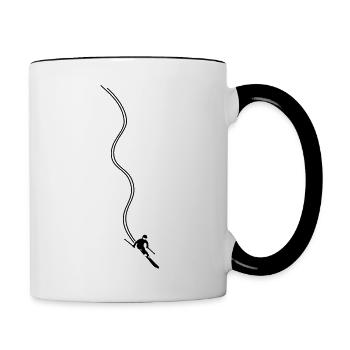 Skifahrer Carving - Tasse zweifarbig - Weiß/Schwarz - Rechts