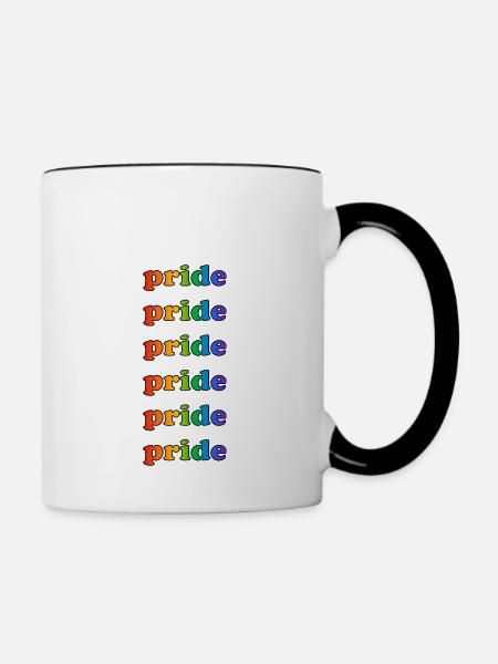 Pride Regenbogenfarben - Tasse zweifarbig - Weiß/Schwarz