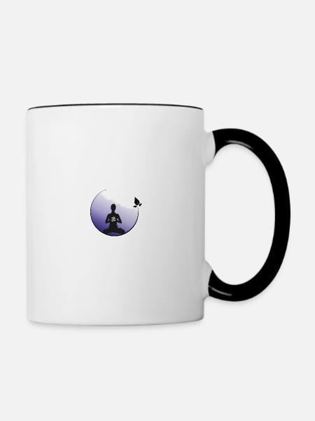 Meditation - Tasse zweifarbig - Weiß/Schwarz