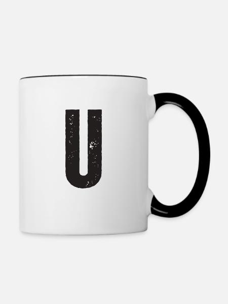 U - Tasse zweifarbig - Weiß/Schwarz