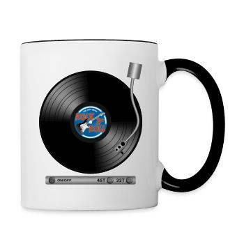 Drehscheibe Scheibe - Tasse zweifarbig - Weiß/Schwarz - Rechts