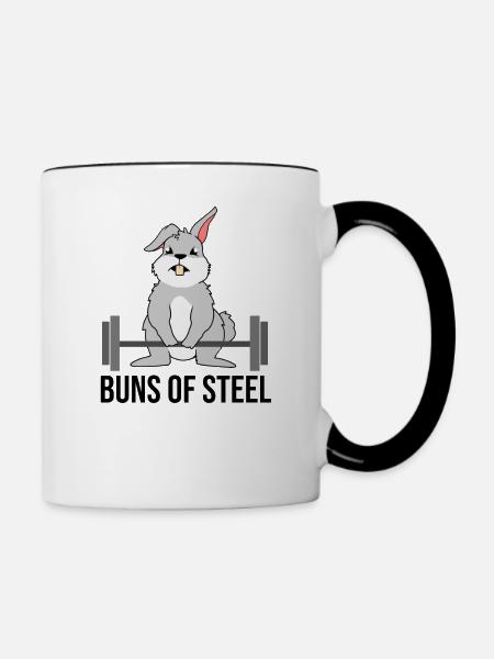 Buns Of Steel Hase Bunny - Tasse zweifarbig - Weiß/Schwarz