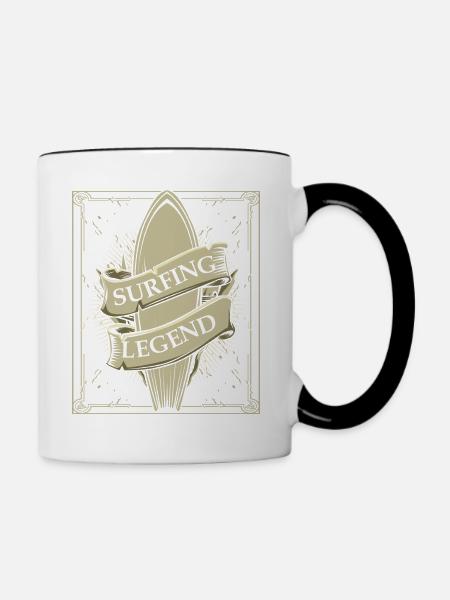 Surfer Retro - Tasse zweifarbig - Weiß/Schwarz