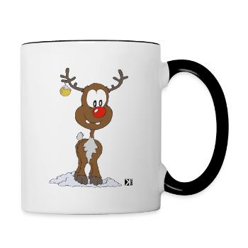 Christmas and reindeer - Contrasting Mug - white/black - Right