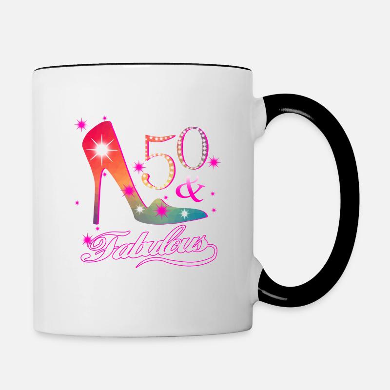 50ème anniversaire fabuleux - Mug contrasté - blanc/noir
