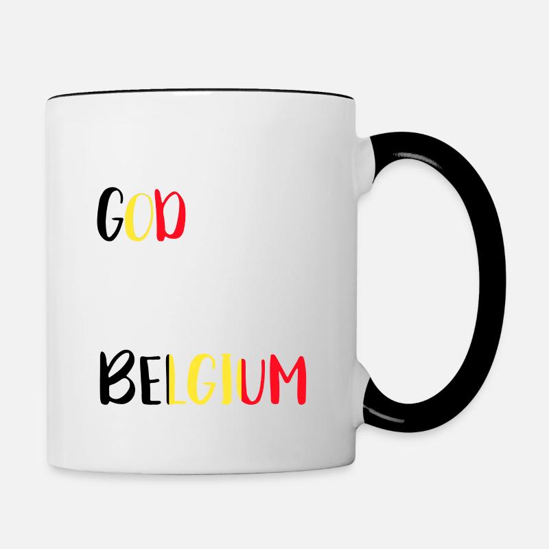 Cadeau de bannière drapeau roumain roumain Belgique - Mug contrasté - blanc/noir