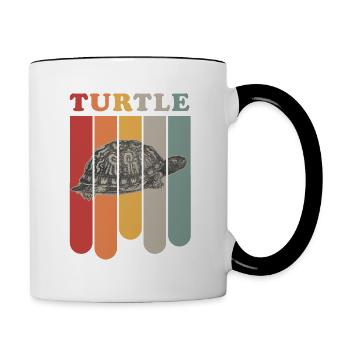 tortue - Mug contrasté - blanc/noir - Droite