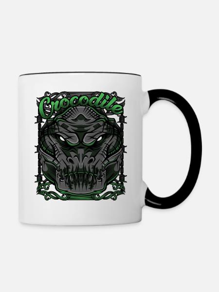 Krokodil Modern - Tasse zweifarbig - Weiß/Schwarz