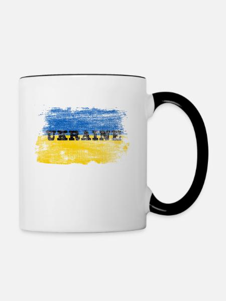 Ukraine - Tasse zweifarbig - Weiß/Schwarz