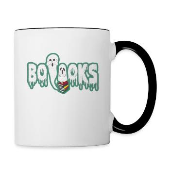 Livre de lecture fantôme Halloween costume effrayant cadeau - Mug contrasté - blanc/noir - Droite
