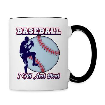 Baseball Pitcher Batter - Tasse zweifarbig - Weiß/Schwarz - Rechts