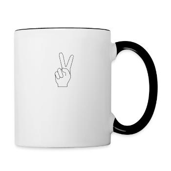 Victory Zeichen schwarz Peace Friede - Tasse zweifarbig - Weiß/Schwarz - Rechts