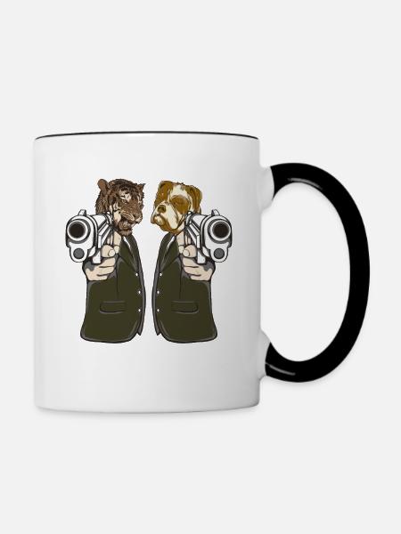 Mafia Hund Löwe - Tasse zweifarbig - Weiß/Schwarz