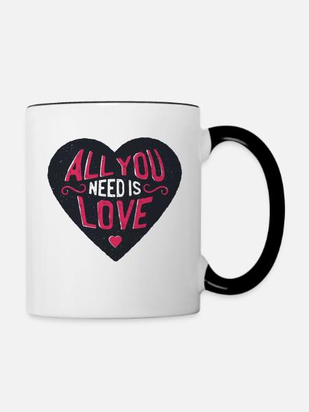 Liebe Love - Tasse zweifarbig - Weiß/Schwarz